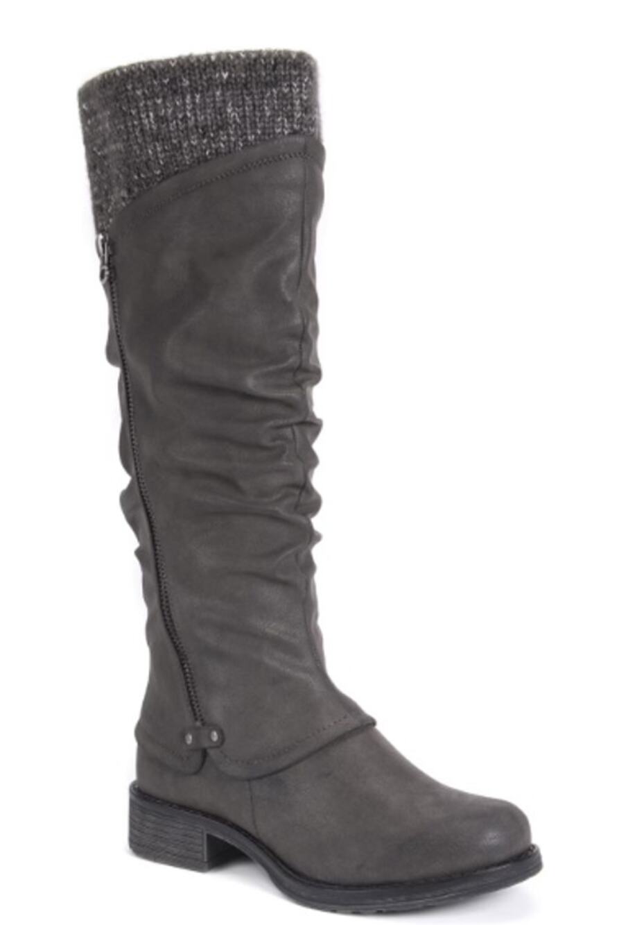 MUK LUKS Bianca Boots 10 NWT Gray Knit Tall Knee High Comfort
